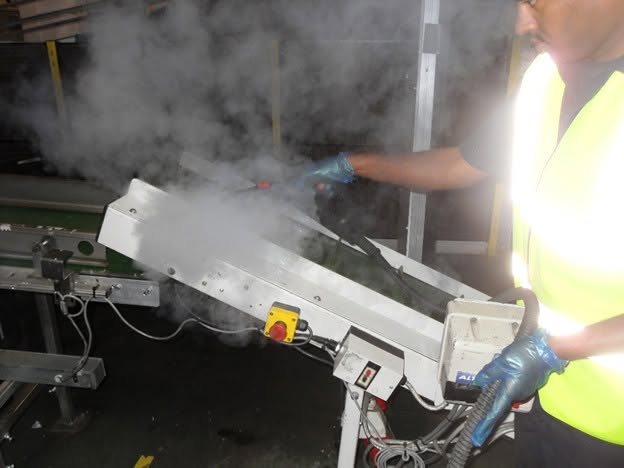 Production line steam clean